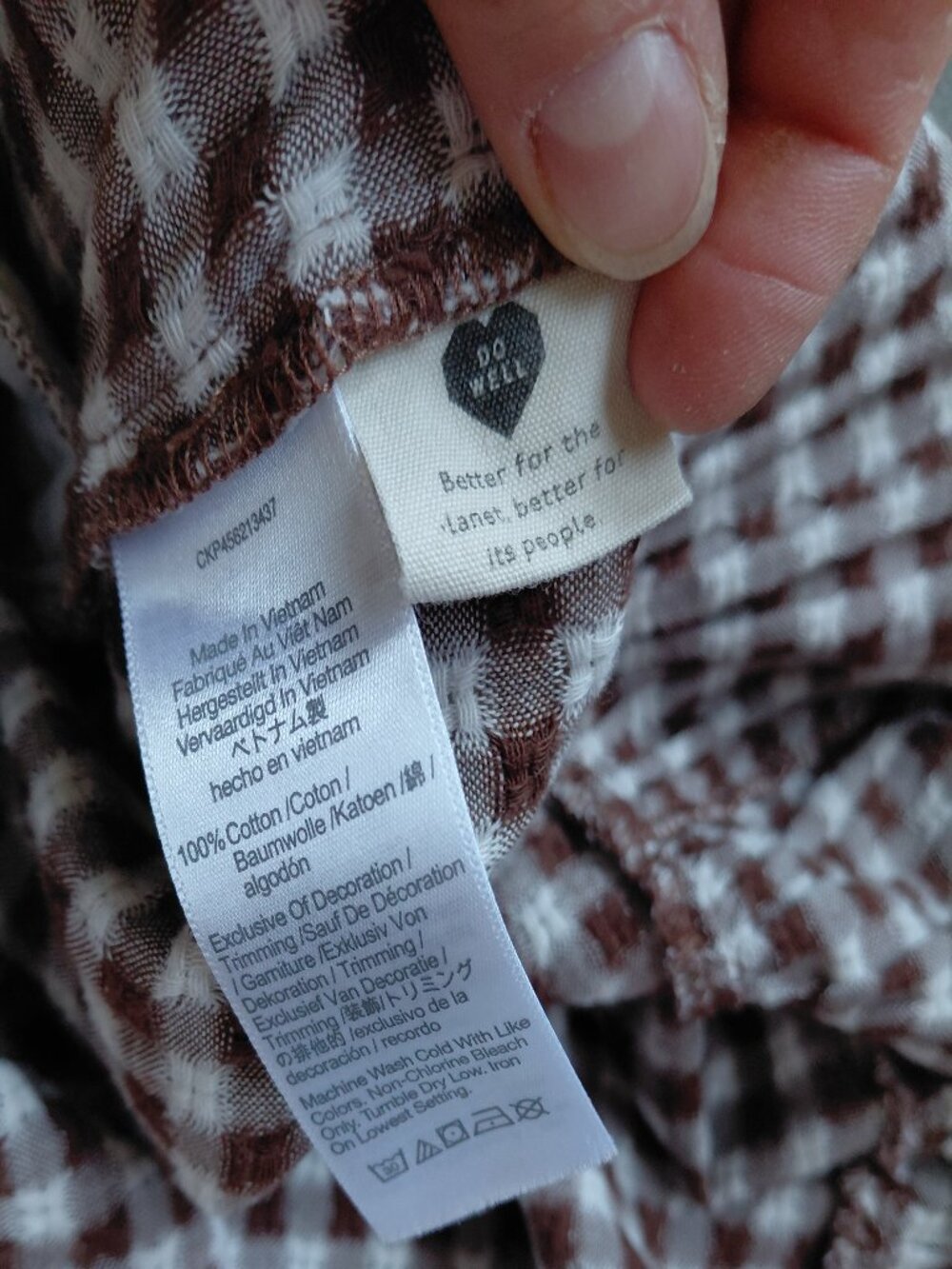Madewell XS brown gingham dress 100% cotton - Picture 5 of 7